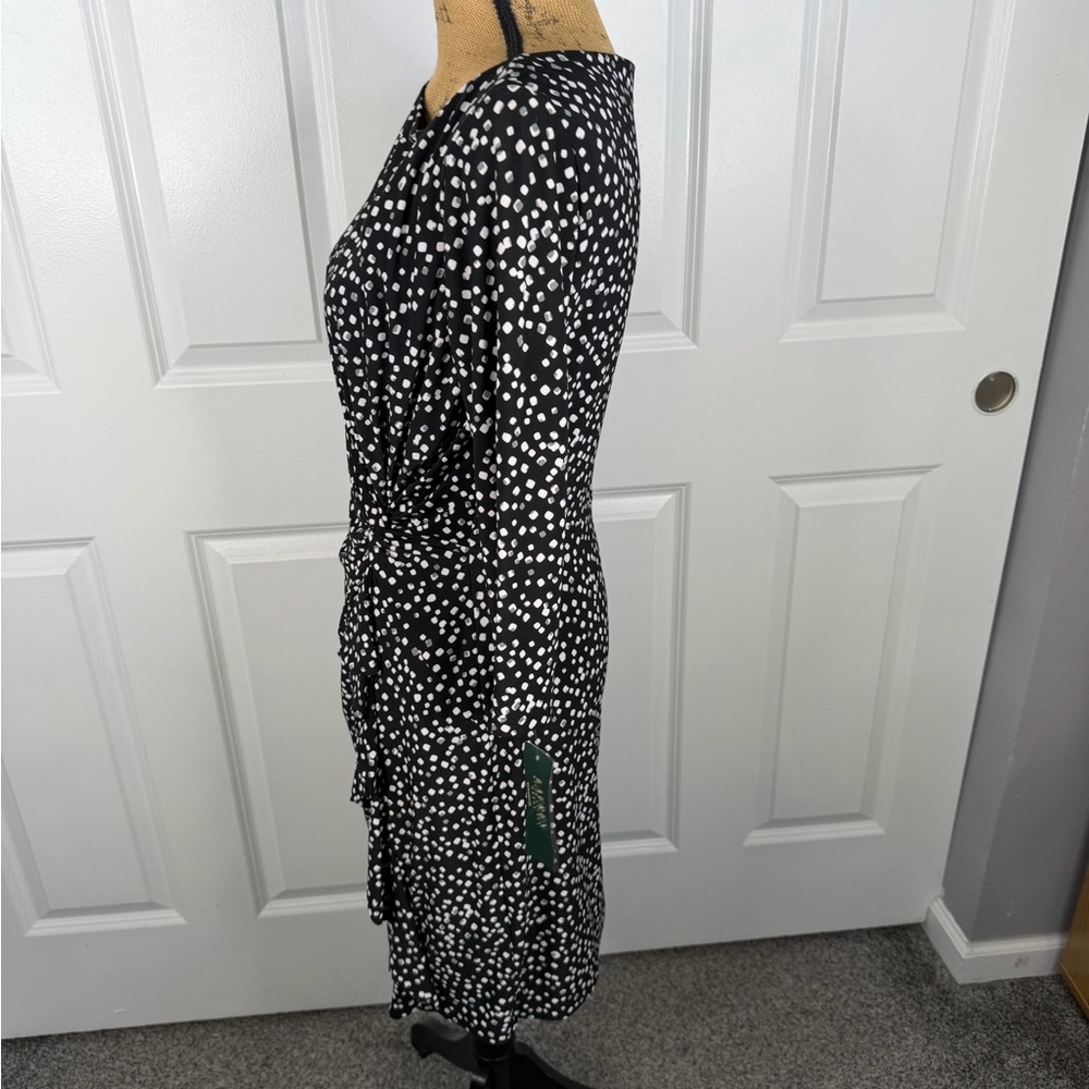 Sz 10P Lauren Ralph Lauren Black Polka dot Dress $89 MSRP - Picture 4 of 11